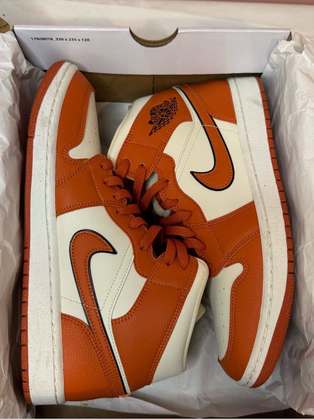 WMNS AIR JORDAN 1 MID SE orange and cream